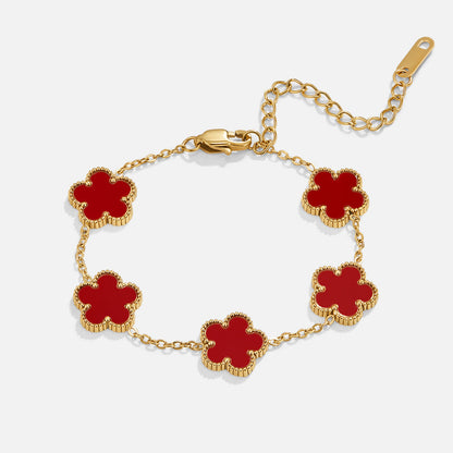 Scarlet Blossom Clover Bracelet – FIORENE