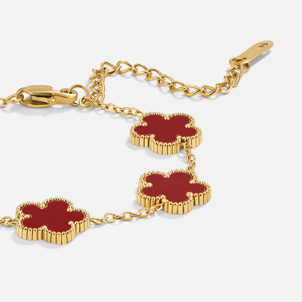 Scarlet Blossom Clover Bracelet – FIORENE