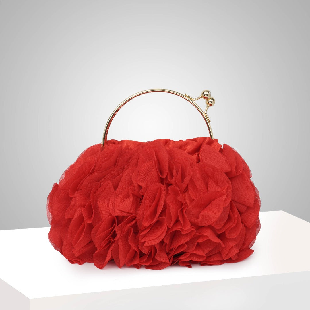 Scarlet Ruffle Handbag – FIORENE
