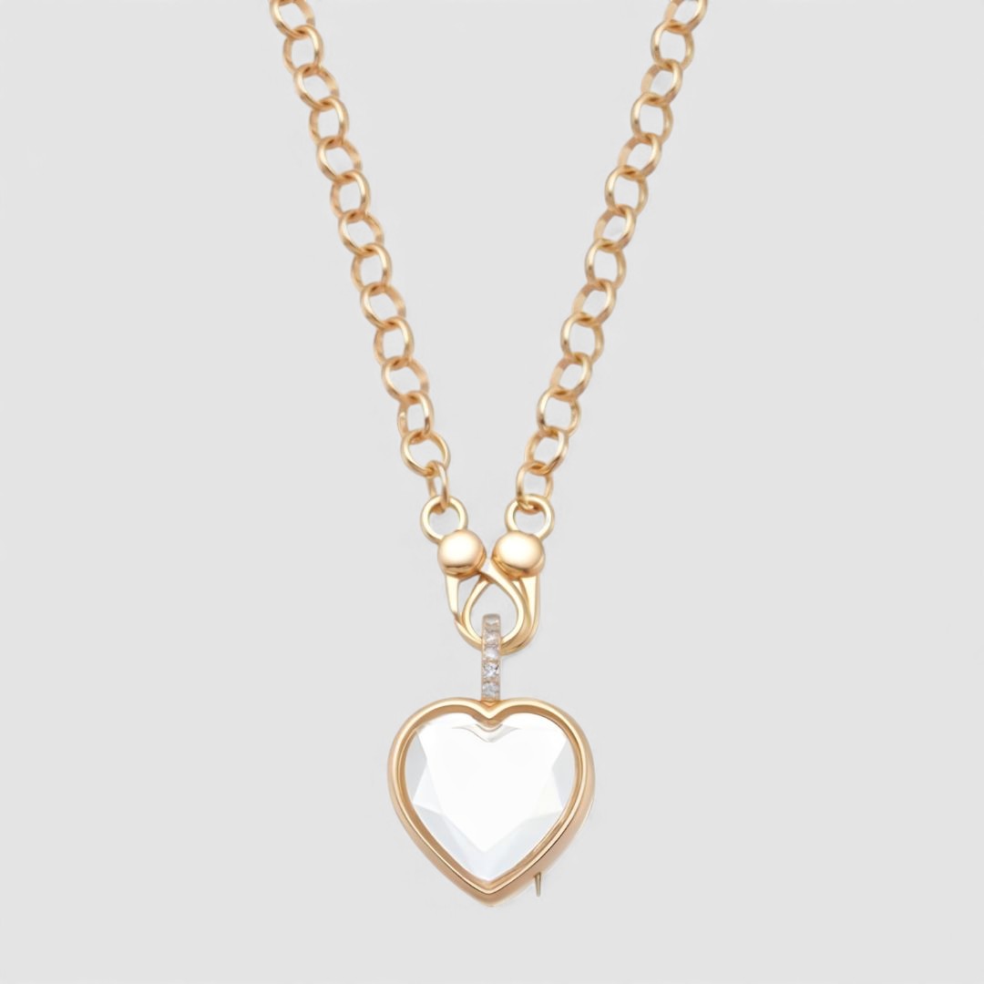 Heart Keepsake Charm Locket Necklace