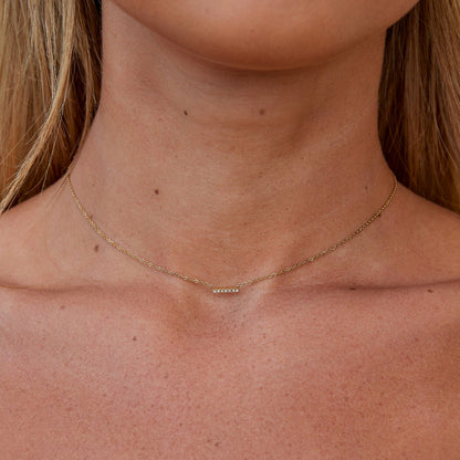 Pave Beam Necklace – FIORENE