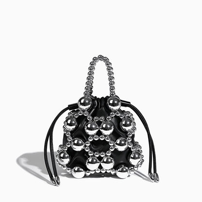 Silver Orb Beaded Handbag - FIORENE
