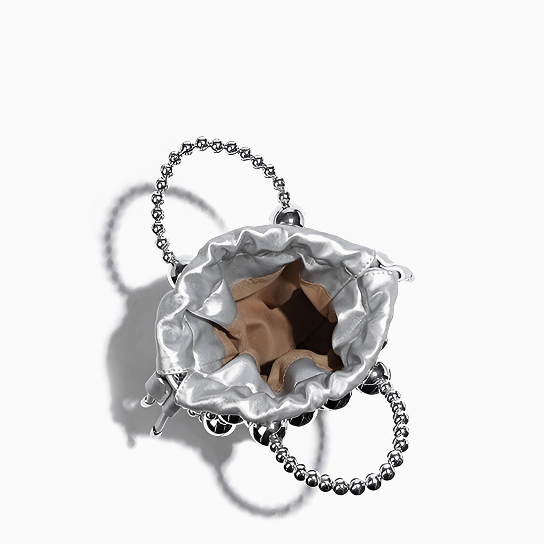 Silver Orb Beaded Handbag - FIORENE