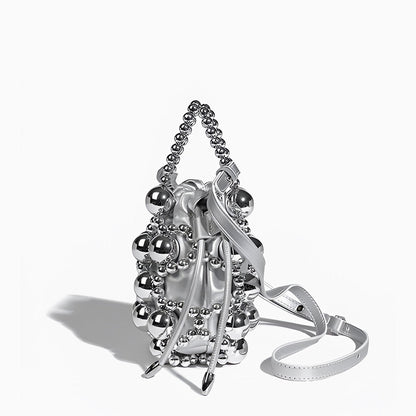 Silver Orb Beaded Handbag - FIORENE