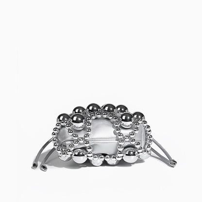Silver Orb Beaded Handbag - FIORENE