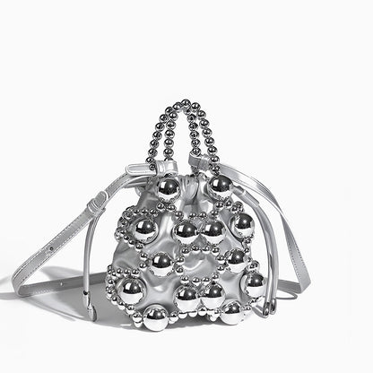 Silver Orb Beaded Handbag - FIORENE