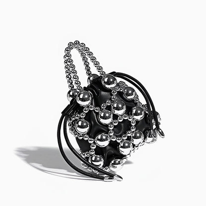 Silver Orb Beaded Handbag - FIORENE