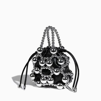 Silver Orb Beaded Handbag - FIORENE