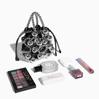Silver Orb Beaded Handbag - FIORENE