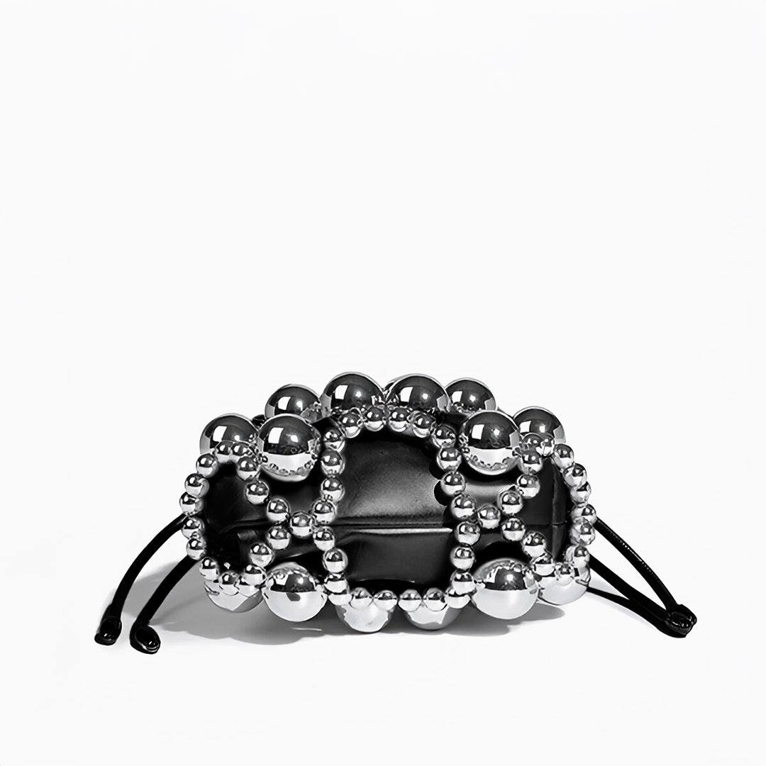 Silver Orb Beaded Handbag - FIORENE