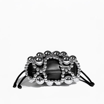 Silver Orb Beaded Handbag - FIORENE