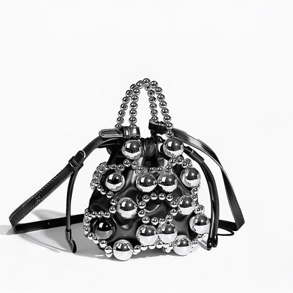 Silver Orb Beaded Handbag - FIORENE