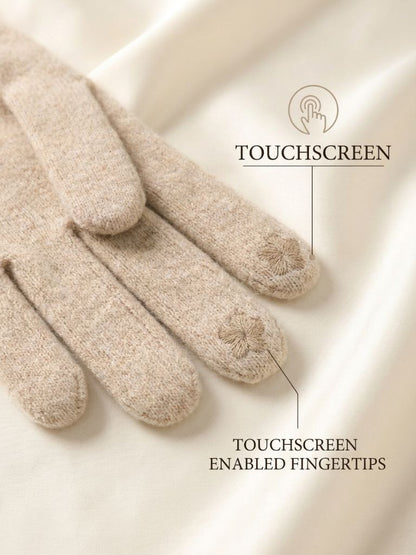 Cashmere Taupe Touchscreen Elegance Gloves – FIORENE