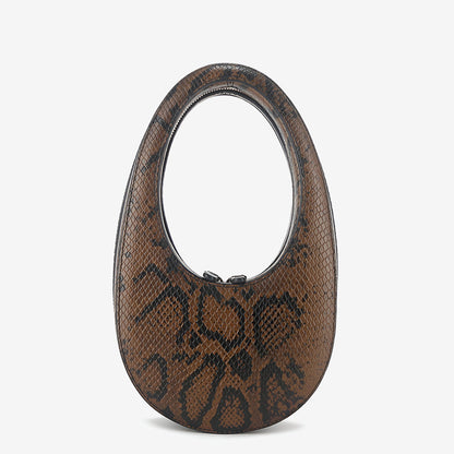 Snake Print Sculpted Handbag - FIORENE