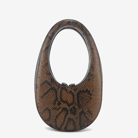 Snake Print Sculpted Handbag - FIORENE