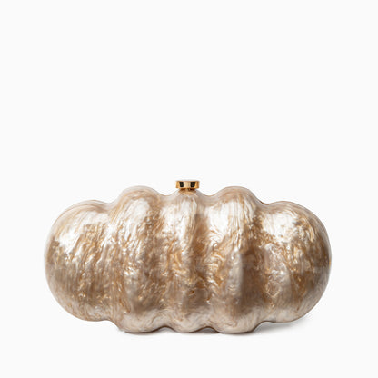 Golden Ripple Shell Clutch – FIORENE