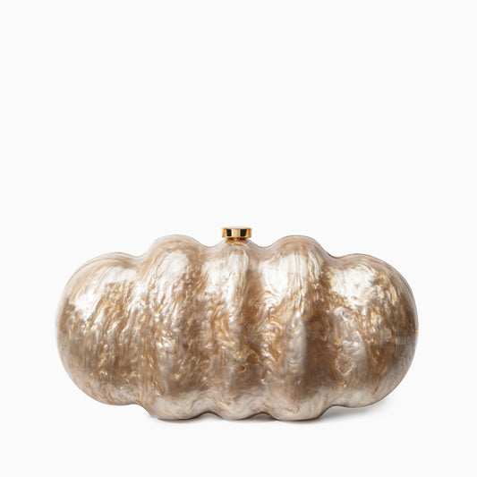 Golden Ripple Shell Clutch – FIORENE