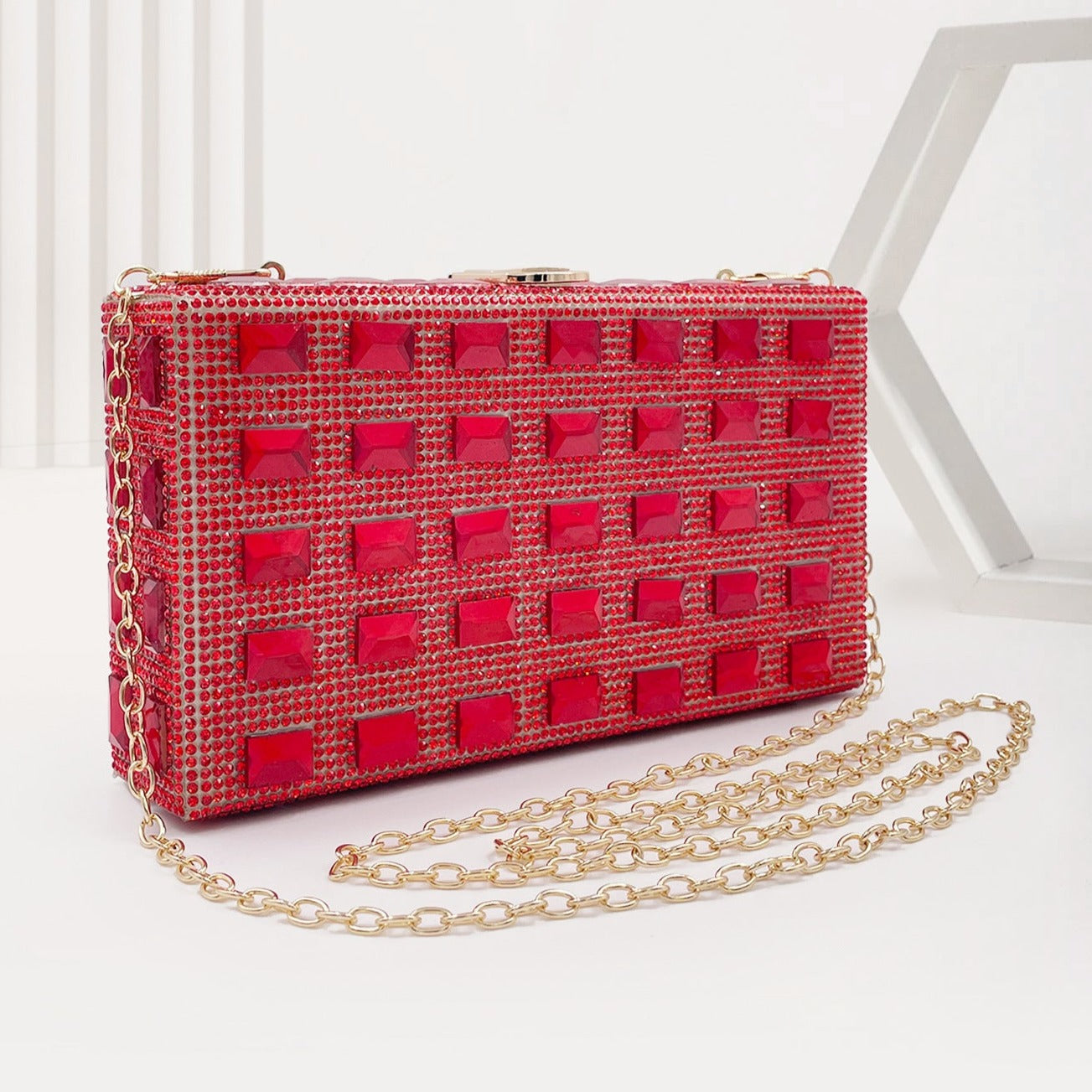 Golden Grid Radiance Clutch – FIORENE