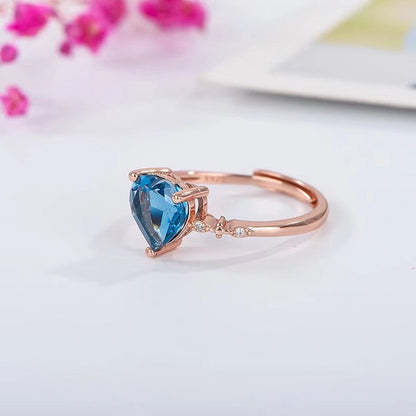 Azure Heart Ring – FIORENE