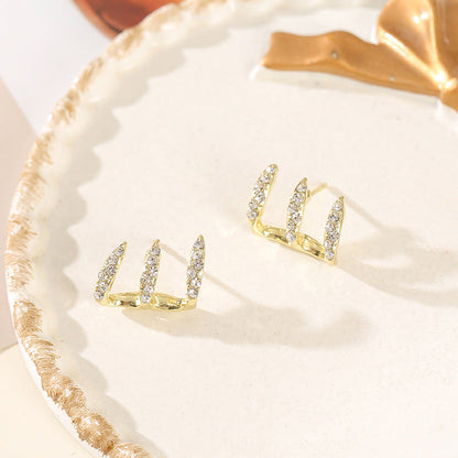 Trilogy Crystal Hoop Earrings – FIORENE