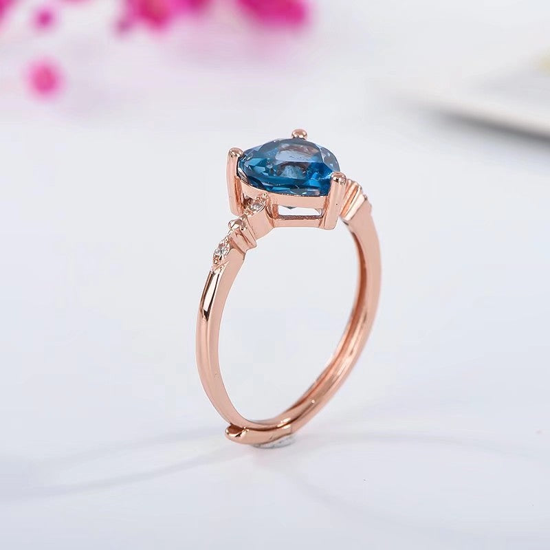 Azure Heart Ring – FIORENE
