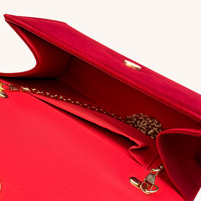 Crimson Velvet Romance Handbag – FIORENE