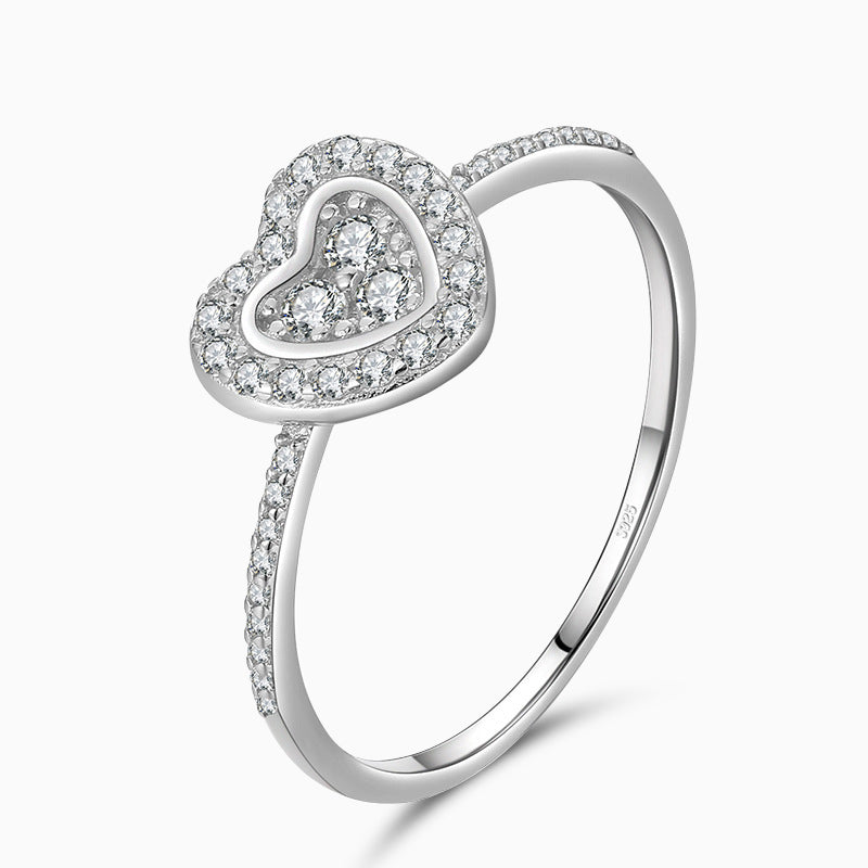Amorette Sparkle Heart Ring - FIORENE