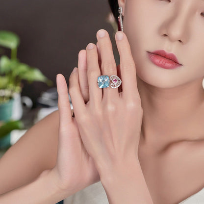 Crystal Love Heart Ring - FIORENE