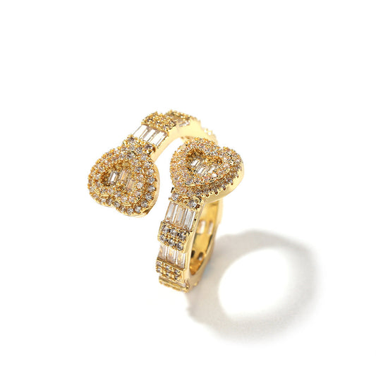 Golden Heart Baguette Ring – FIORENE