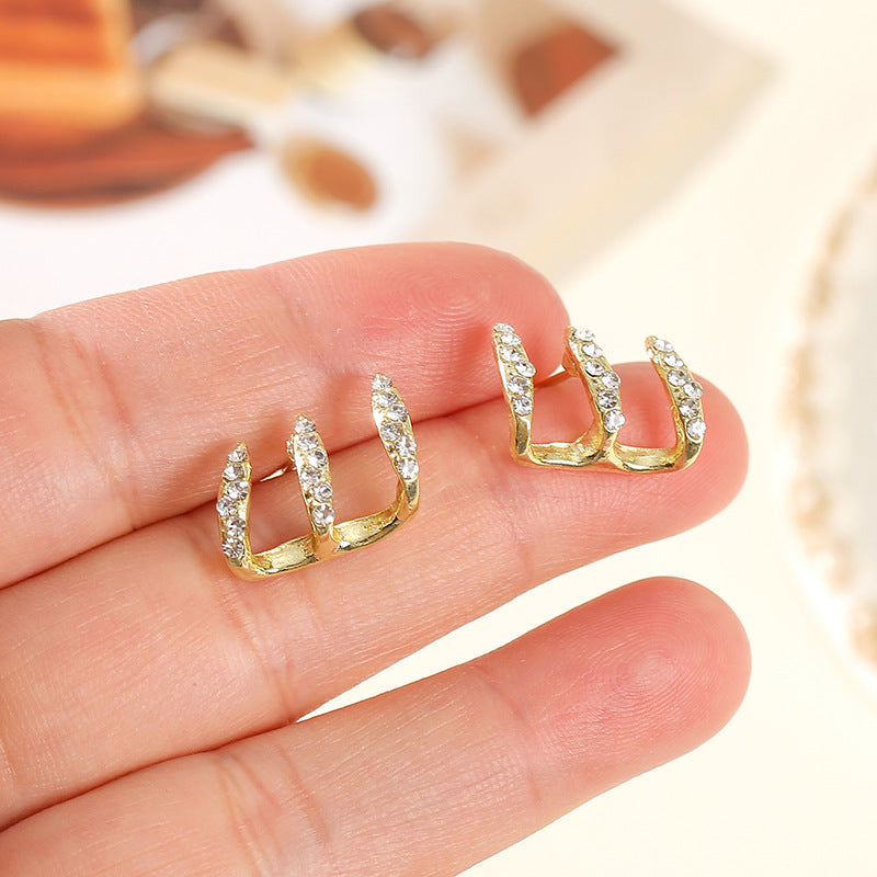 Trilogy Crystal Hoop Earrings – FIORENE