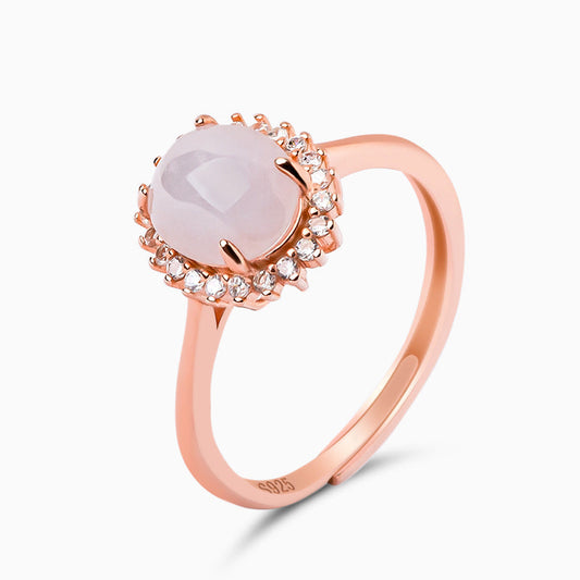 Rosé Bloom Halo Ring – FIORENE