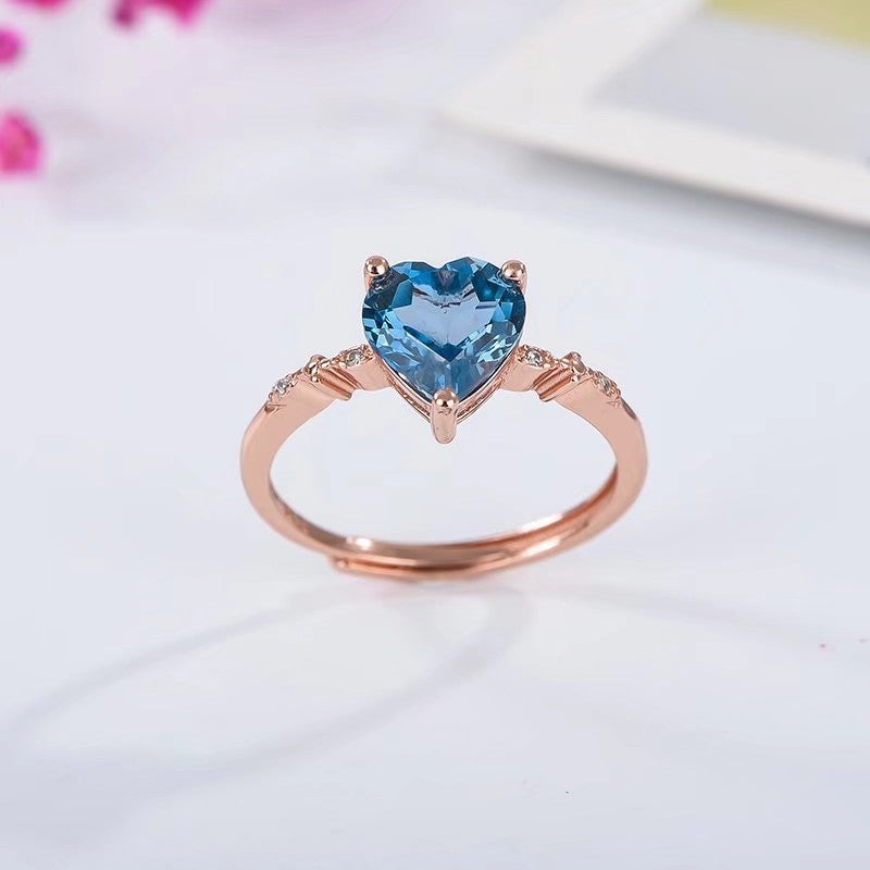Azure Heart Ring – FIORENE