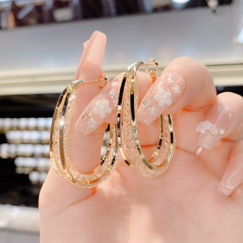 Golden Radiance Hoop Earrings - FIORENE