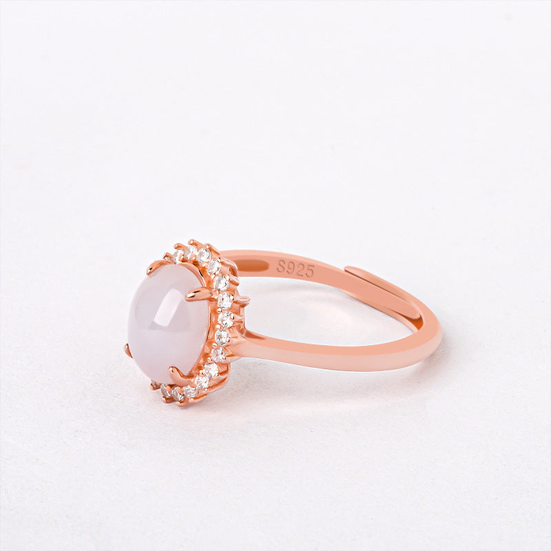 Rosé Bloom Halo Ring – FIORENE
