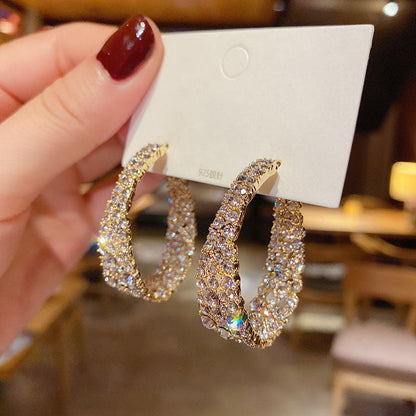 Golden Sparkle Hoop Earrings - FIORENE
