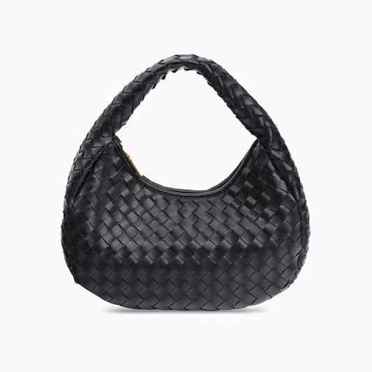 Noir Sereno Woven Handbag – FIORENE