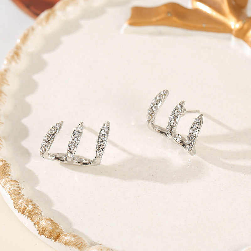 Trilogy Crystal Hoop Earrings – FIORENE