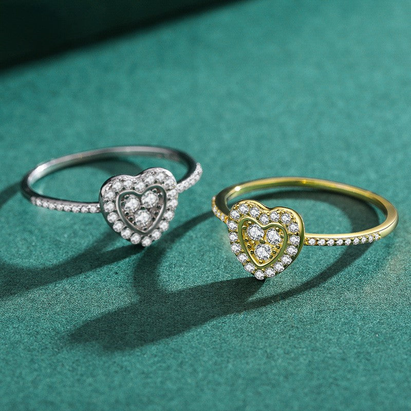 Amorette Sparkle Heart Ring - FIORENE