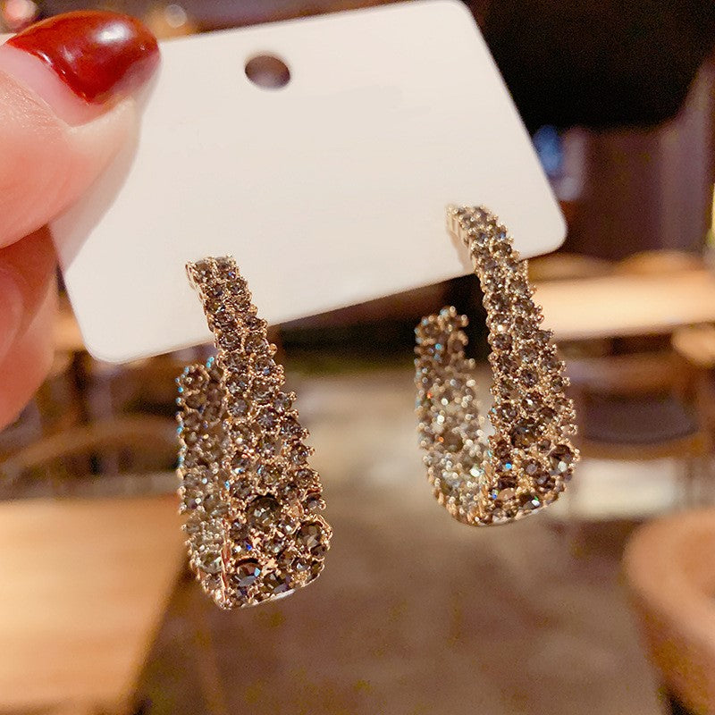 Golden Sparkle Hoop Earrings - FIORENE