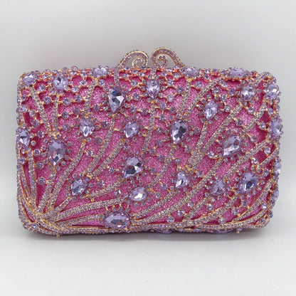 Rosé Crystal Bloom Clutch – FIORENE