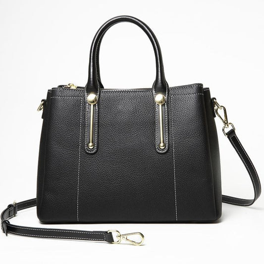 Noir Elegance Structured Tote Bag – FIORENE