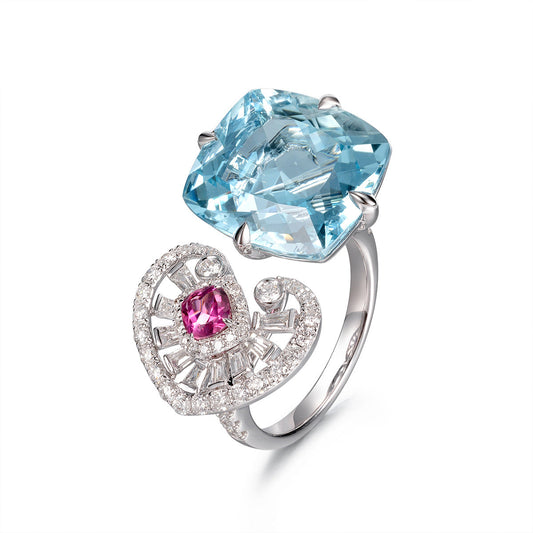 Crystal Love Heart Ring - FIORENE