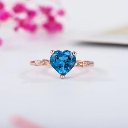 Azure Heart Ring – FIORENE