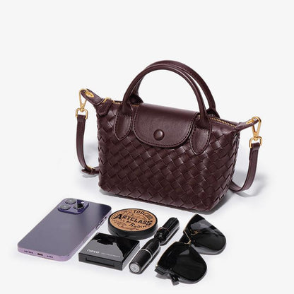 Merlot Woven Shoulder Bag – FIORENE
