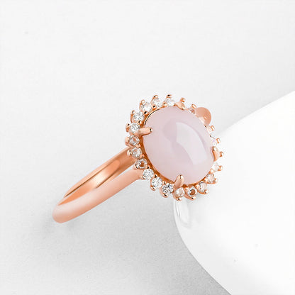 Rosé Bloom Halo Ring – FIORENE