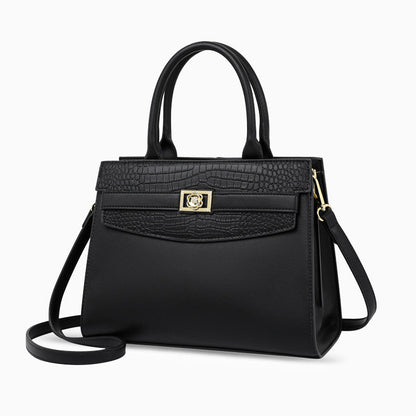 Midnight Croco Elegance Handbag - FIORENE