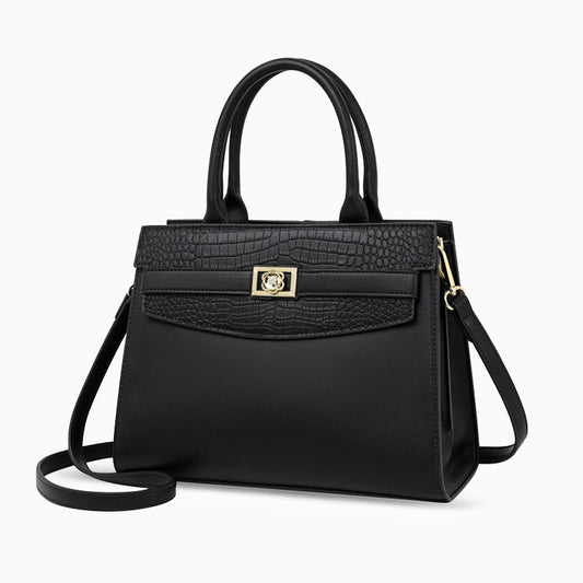 Midnight Croco Elegance Handbag - FIORENE