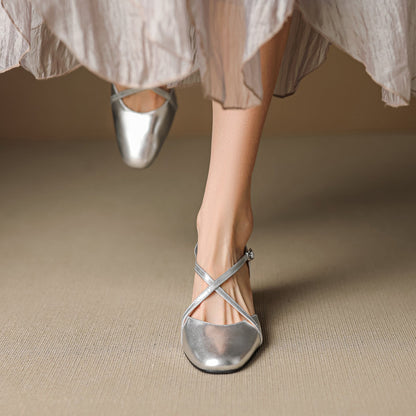 Blenza Genuine Leather Slingbacks