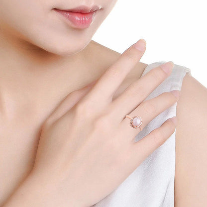 Rosé Bloom Halo Ring – FIORENE