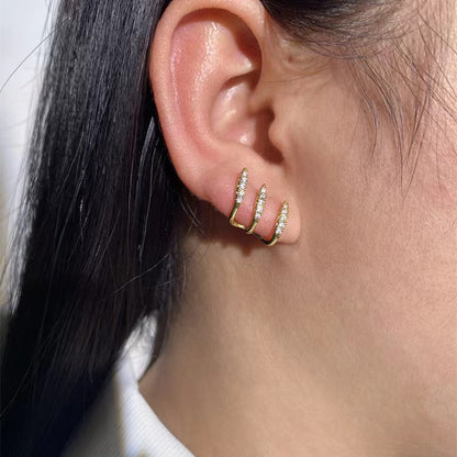 Trilogy Crystal Hoop Earrings – FIORENE